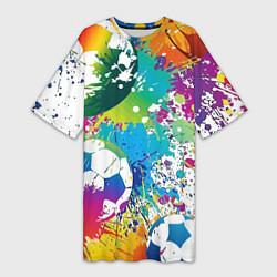 Женская длинная футболка Football Paints