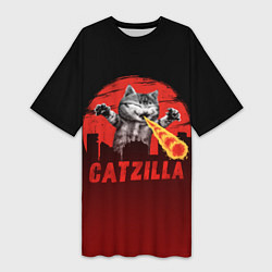 Женская длинная футболка CATZILLA