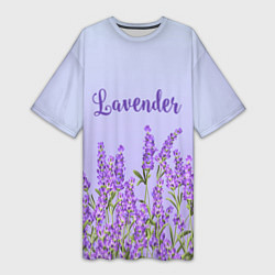 Футболка женская длинная Lavander, цвет: 3D-принт