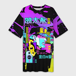 Футболка женская длинная JoJo Bizarre Adventure, цвет: 3D-принт