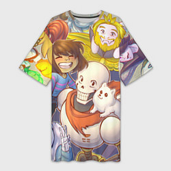 Футболка женская длинная UNDERTALE, цвет: 3D-принт