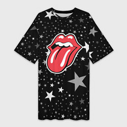 Футболка женская длинная Rolling stones star, цвет: 3D-принт