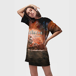 Футболка женская длинная Sabaton, цвет: 3D-принт — фото 2