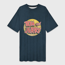 Футболка женская длинная Tom & Jerry, цвет: 3D-принт