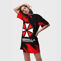 Футболка женская длинная Umbrella Corporation, цвет: 3D-принт — фото 2