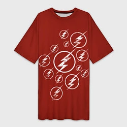 Футболка женская длинная The Flash Logo, цвет: 3D-принт