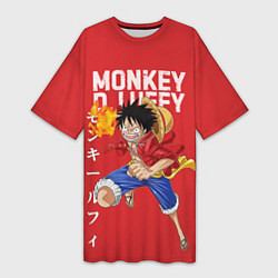 Женская длинная футболка Monkey D Luffy