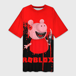 Женская длинная футболка Roblox Piggy