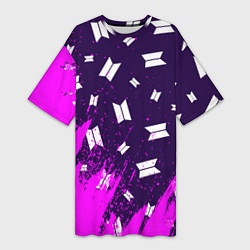 Женская длинная футболка BTS БТС