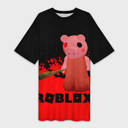 Футболка женская длинная Roblox Piggy, цвет: 3D-принт