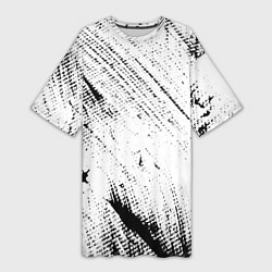 Футболка женская длинная ШТРИХИ, цвет: 3D-принт