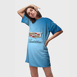 Футболка женская длинная Cadillac, цвет: 3D-принт — фото 2