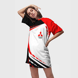 Футболка женская длинная Mitsubishi EVO Uniform, цвет: 3D-принт — фото 2