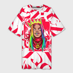 Футболка женская длинная 6ix9ine Tekashi, цвет: 3D-принт