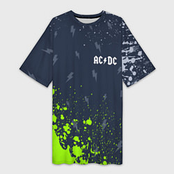 Женская длинная футболка AC DС