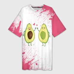 Футболка женская длинная Авокадо, цвет: 3D-принт