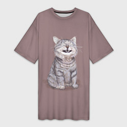 Женская длинная футболка Котёнок ыыы