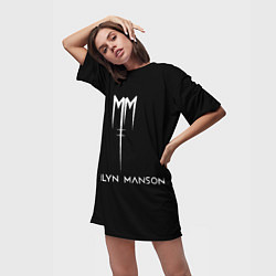 Футболка женская длинная Marilyn Manson, цвет: 3D-принт — фото 2