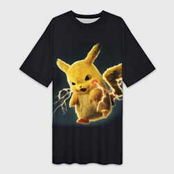 Женская длинная футболка Pikachu Pika Pika