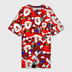 Женская длинная футболка Русский Санта Клаус