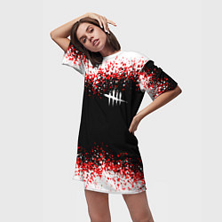 Футболка женская длинная Dead by Daylight, цвет: 3D-принт — фото 2