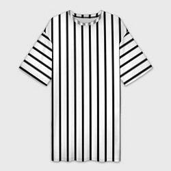 Женская длинная футболка Чёрные и белые полосы