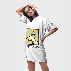 Футболка женская длинная Australia, цвет: 3D-принт — фото 2