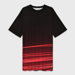 Женская длинная футболка Красное и Черное
