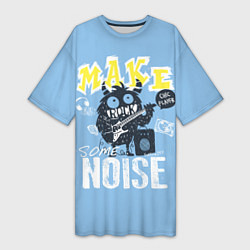 Футболка женская длинная Монстр рока, цвет: 3D-принт