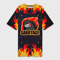 Женская длинная футболка Among Us Sabotage