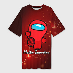 Женская длинная футболка Hello Impostor