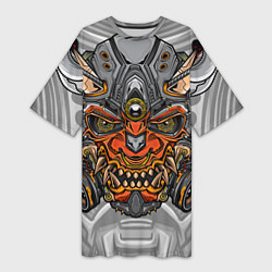 Женская длинная футболка Cyber Samurai
