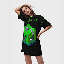 Футболка женская длинная Minecraft, цвет: 3D-принт — фото 2