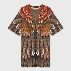 Женская длинная футболка Оперение: орел