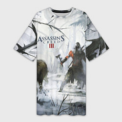 Футболка женская длинная Assassin’s Creed 3, цвет: 3D-принт