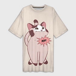 Женская длинная футболка Pop Cat