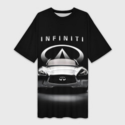 Футболка женская длинная INFINITI, цвет: 3D-принт