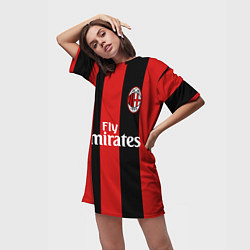 Футболка женская длинная Форма Милан Бекхэм, цвет: 3D-принт — фото 2
