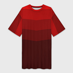 Футболка женская длинная Красный Градиент, цвет: 3D-принт