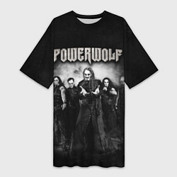 Футболка женская длинная Powerwolf, цвет: 3D-принт