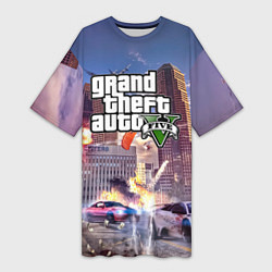 Женская длинная футболка ЭКШЕН Grand Theft Auto V