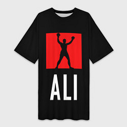 Футболка женская длинная Muhammad Ali, цвет: 3D-принт