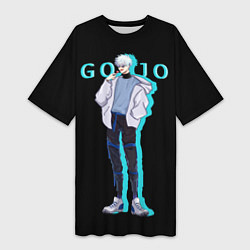 Женская длинная футболка Годжо Сатору Магическая битва