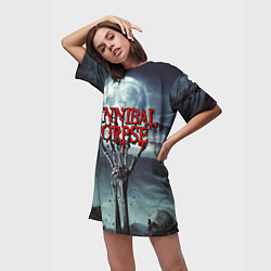 Футболка женская длинная CANNIBAL CORPSE, цвет: 3D-принт — фото 2