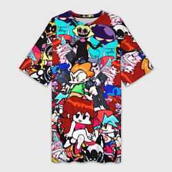 Футболка женская длинная FRIDAY NIGHT FUNKIN, цвет: 3D-принт