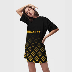 Футболка женская длинная BINANCE БИНАНС БИРЖА, цвет: 3D-принт — фото 2