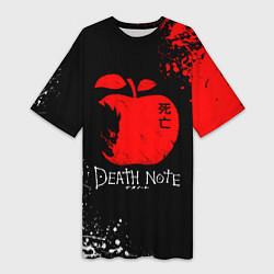 Футболка женская длинная DEATH NOTE ТЕТРАДЬ СМЕРТИ, цвет: 3D-принт