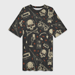 Женская длинная футболка Рок-музыка