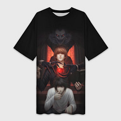 Женская длинная футболка DEATH NOTE ТЕТРАДЬ СМЕРТИ