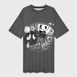 Женская длинная футболка CUPHEAD